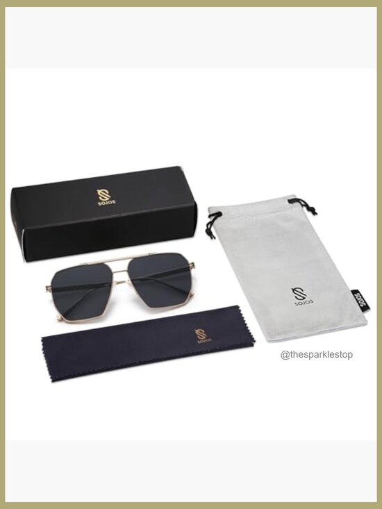 Retro Oversized Square Polarized Sunglasses Metal Frame UV Protection Unisex main image 7